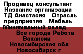 Продавец-консультант › Название организации ­ ТД Анастасия › Отрасль предприятия ­ Мебель › Минимальный оклад ­ 20 000 - Все города Работа » Вакансии   . Новосибирская обл.,Новосибирск г.